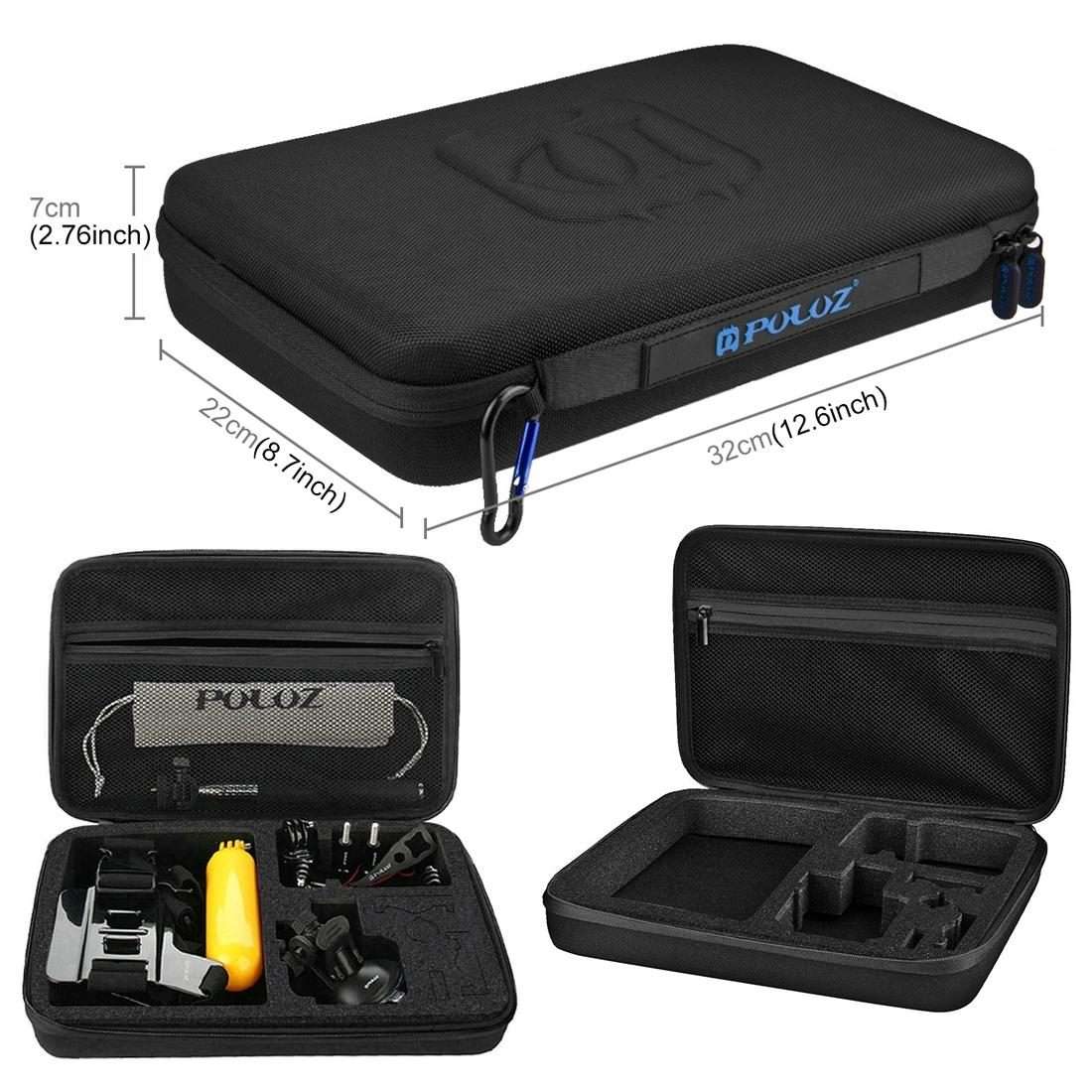 PULUZ 20 in 1 Accessories Combo Kits with EVA Case (Chest Strap + Head Strap + Suction Cup Mount +