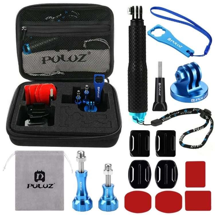 PULUZ 16 in 1 CNC Metal Accessories Combo Kits with EVA Case (Screws + Surface Mounts + Tripod Ada