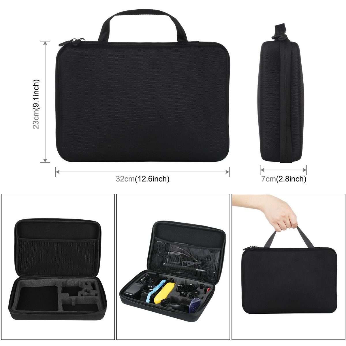PULUZ 50 in 1 Accessories Total Ultimate Combo Kits with EVA Case (Chest Strap + Suction Cup Mount