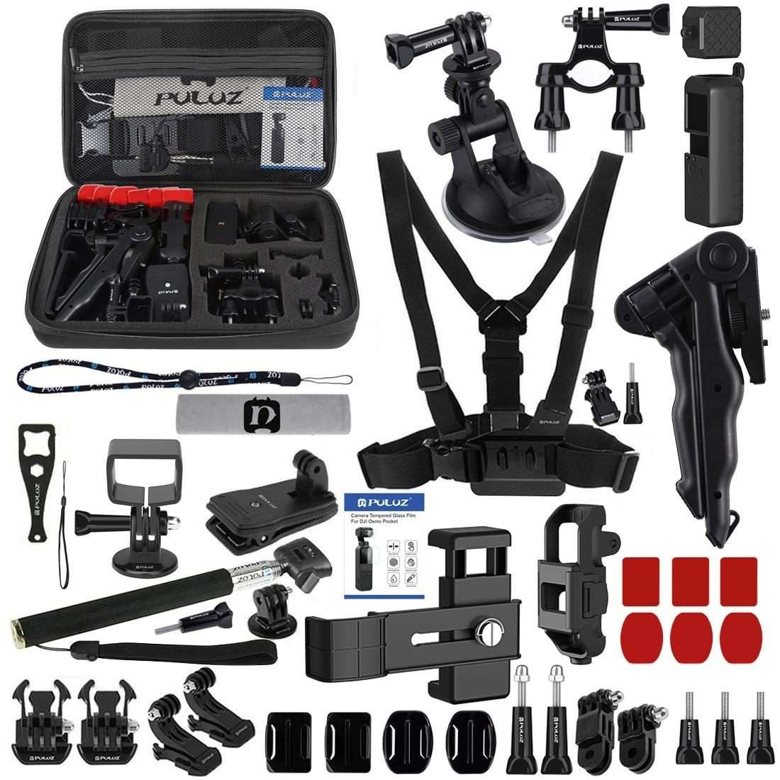 PULUZ 43 in 1 Accessories Total Ultimate Combo Kits for DJI Osmo Pocket with EVA Case (Chest Strap