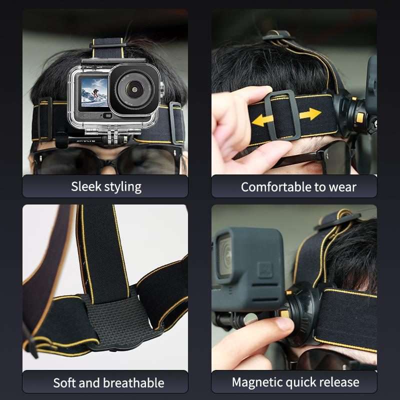 PULUZ Magnetic Quick-release Head Strap Harness Belt (Black)