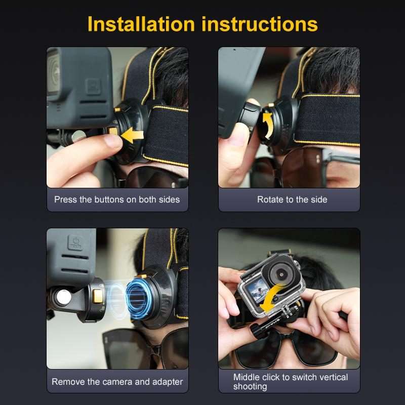 PULUZ Magnetic Quick-release Head Strap Harness Belt (Black)