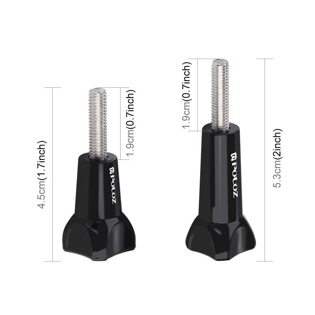 PULUZ Plastic Thumb Knob Standard Long Screw + Short ScrewGoPro, Insta360, DJI and Oth ... (Black)