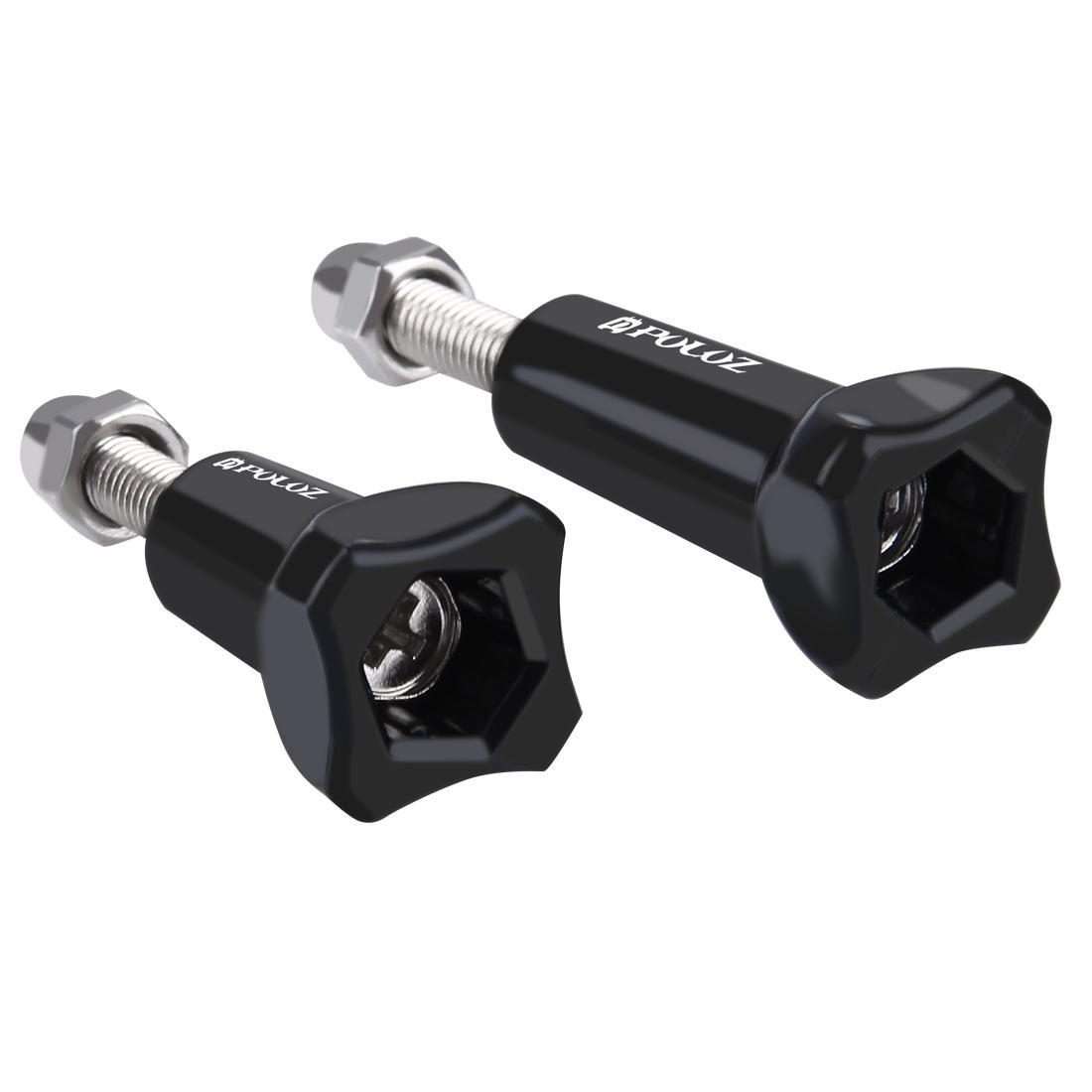 PULUZ Plastic Thumb Knob Standard Long Screw + Short ScrewGoPro, Insta360, DJI and Oth ... (Black)