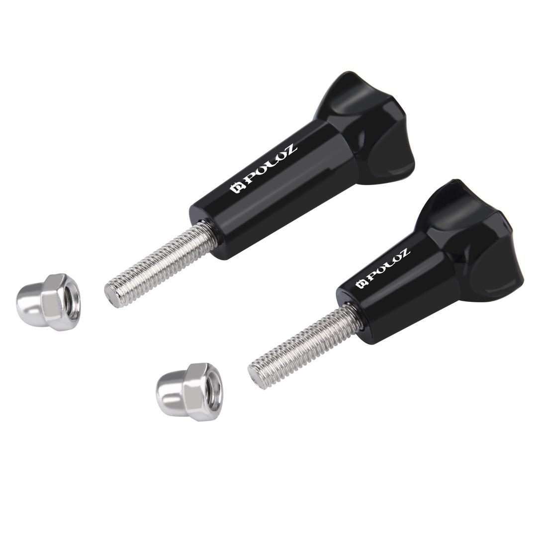 PULUZ Plastic Thumb Knob Standard Long Screw + Short ScrewGoPro, Insta360, DJI and Oth ... (Black)
