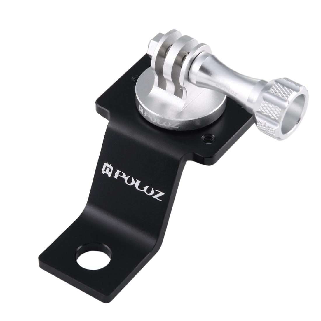 PULUZ Aluminum Alloy Motorcycle Fixed Holder Mount with Tripod Adapter & Screw for Go ... (Silver)