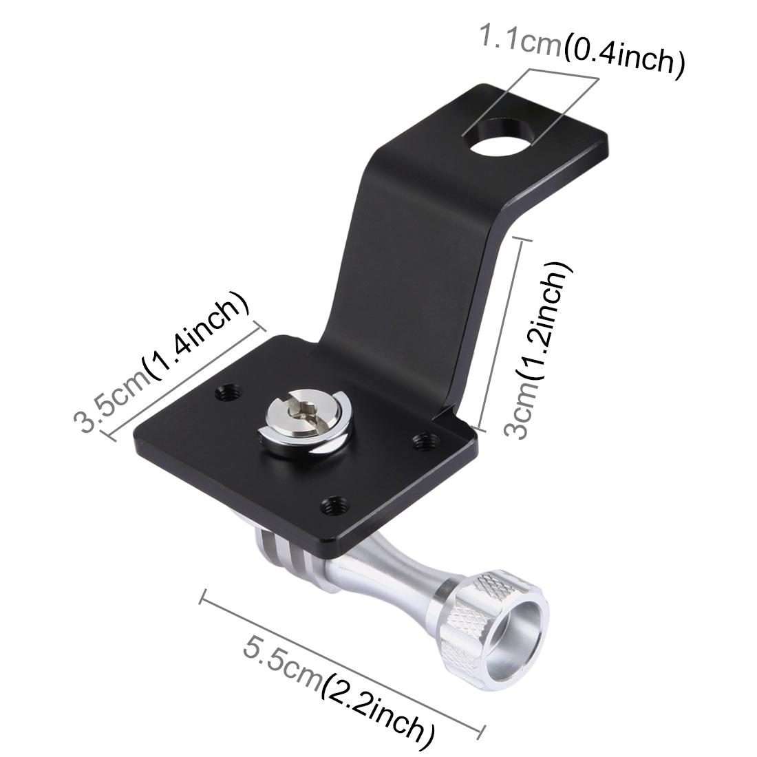 PULUZ Aluminum Alloy Motorcycle Fixed Holder Mount with Tripod Adapter & Screw for Go ... (Silver)