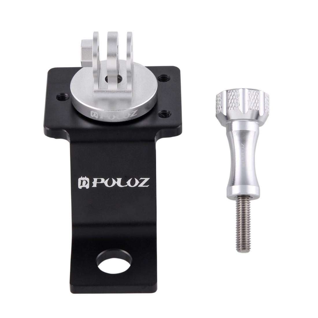 PULUZ Aluminum Alloy Motorcycle Fixed Holder Mount with Tripod Adapter & Screw for Go ... (Silver)