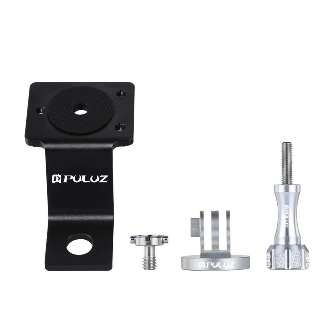 PULUZ Aluminum Alloy Motorcycle Fixed Holder Mount with Tripod Adapter & Screw for Go ... (Silver)