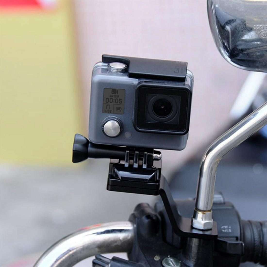 PULUZ Aluminum Alloy Motorcycle Fixed Holder Mount with Tripod Adapter & Screw for Go ... (Silver)