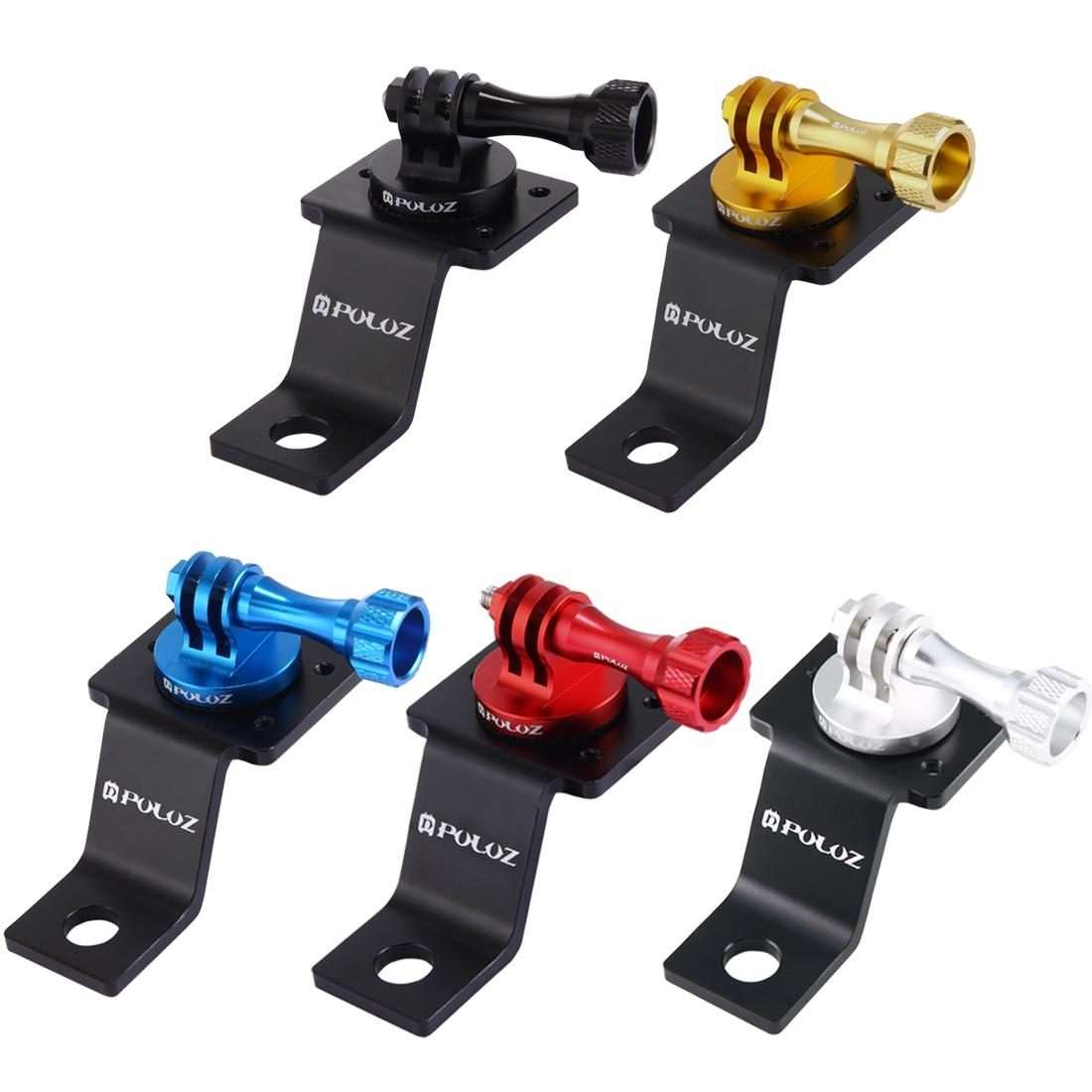 PULUZ Aluminum Alloy Motorcycle Fixed Holder Mount with Tripod Adapter & Screw for Go ... (Silver)