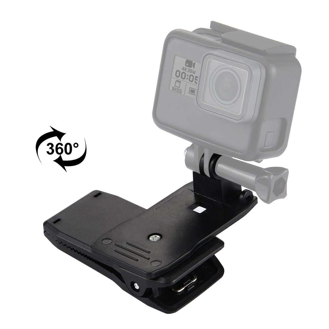 PULUZ 360 Degree Rotating Backpack Hat Rec-mounts Quick Release Clamp Mount for GoPro, Insta360, D