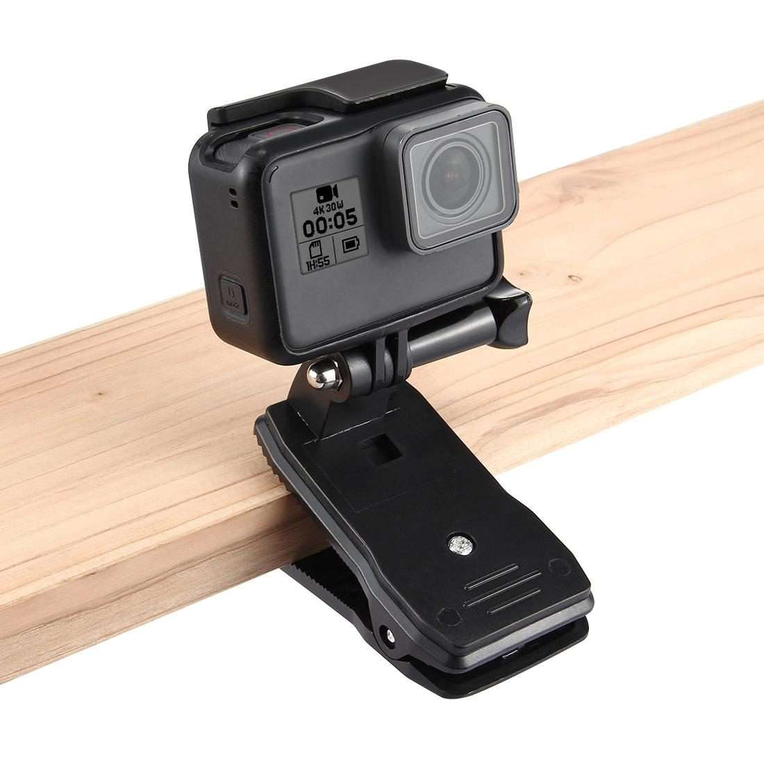 PULUZ 360 Degree Rotating Backpack Hat Rec-mounts Quick Release Clamp Mount for GoPro, Insta360, D