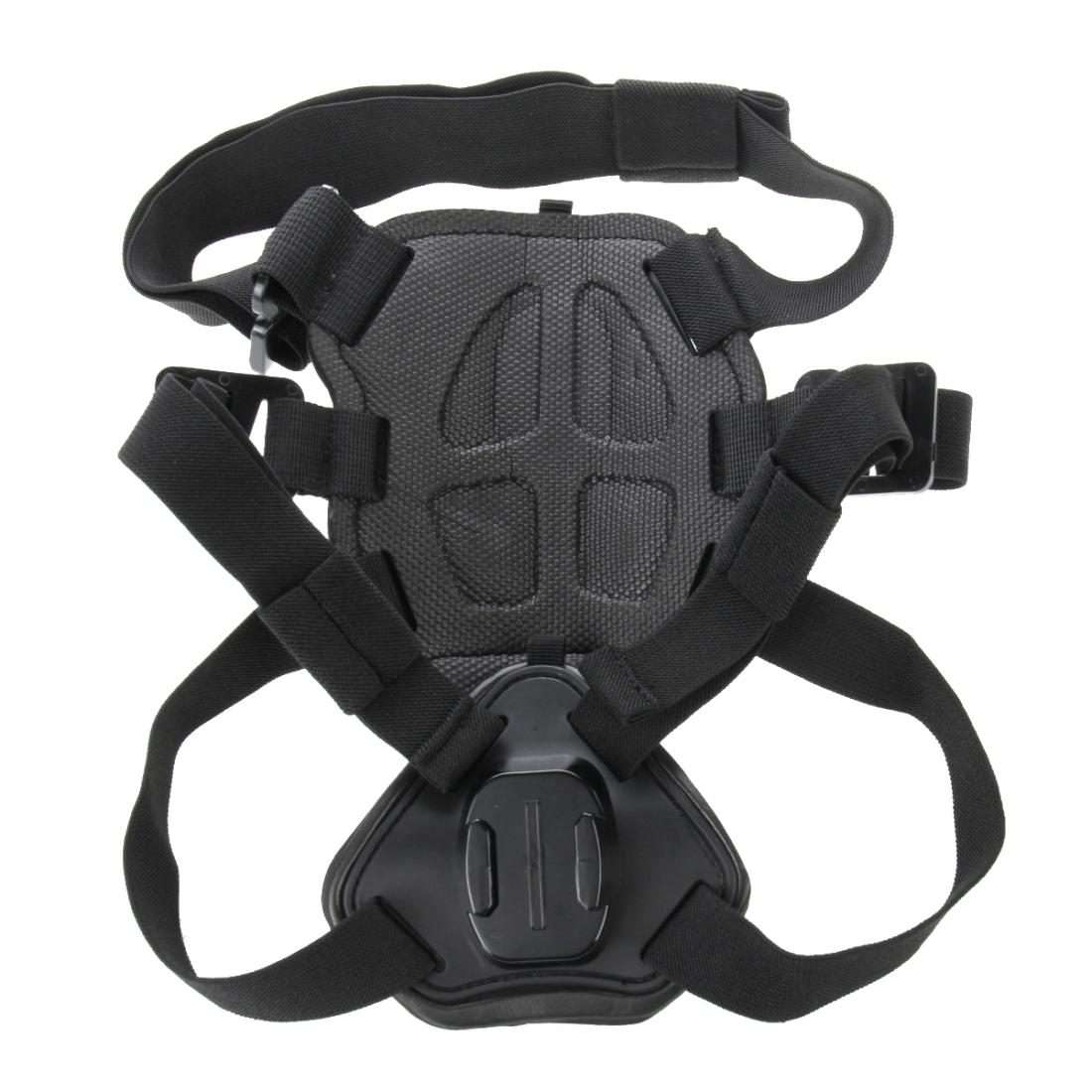 PULUZ Hound Dog Fetch Harness Adjustable Chest Strap Mount for GoPro, Insta360, DJI an ... (Black)