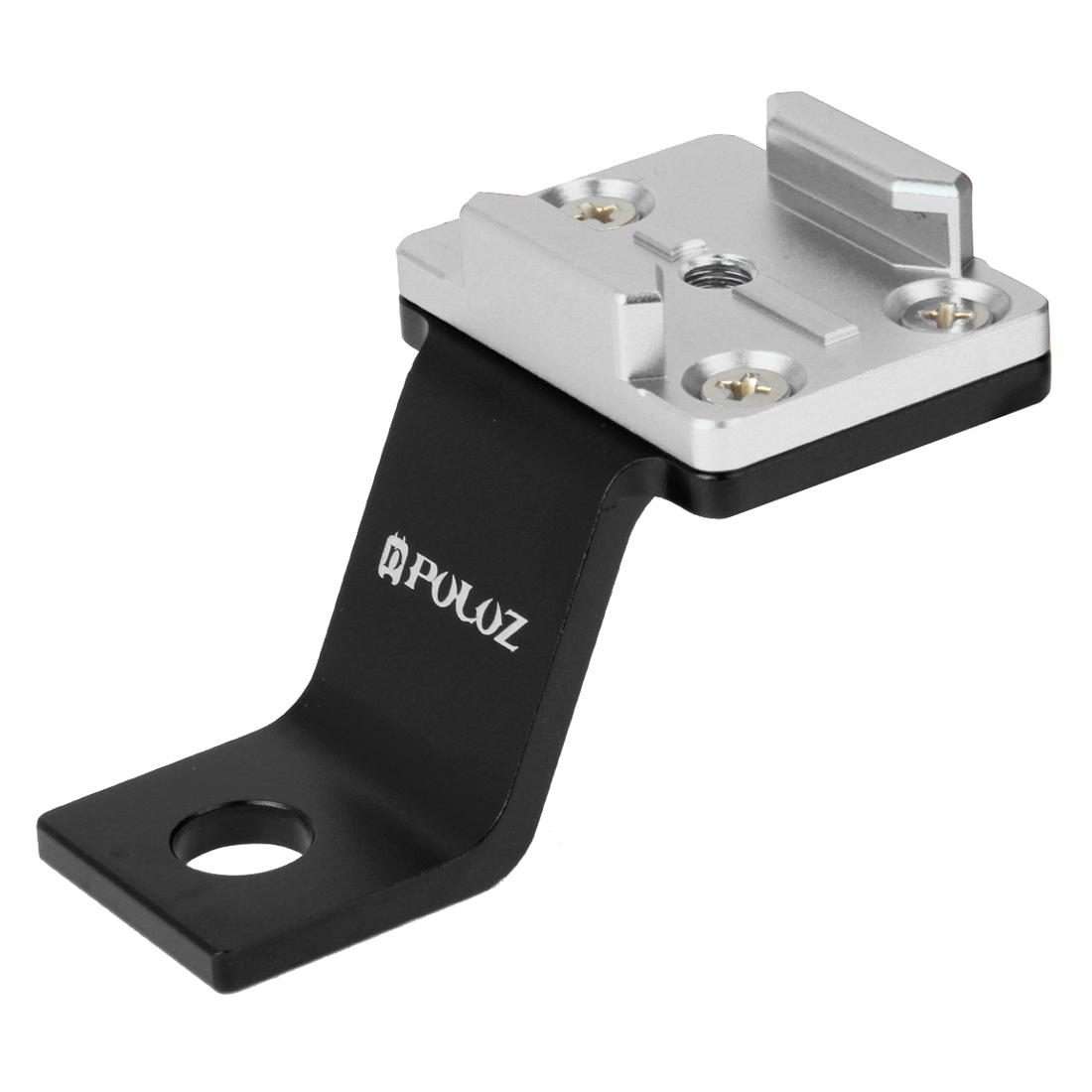 PULUZ Fixed Metal Motorcycle Holder Mount for GoPro, Insta360, DJI and Other Action C ... (Silver)