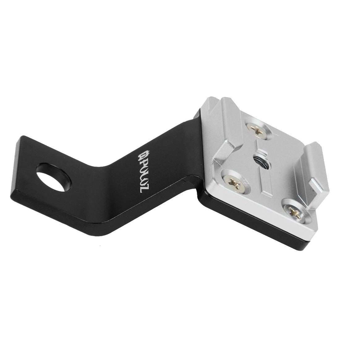 PULUZ Fixed Metal Motorcycle Holder Mount for GoPro, Insta360, DJI and Other Action C ... (Silver)