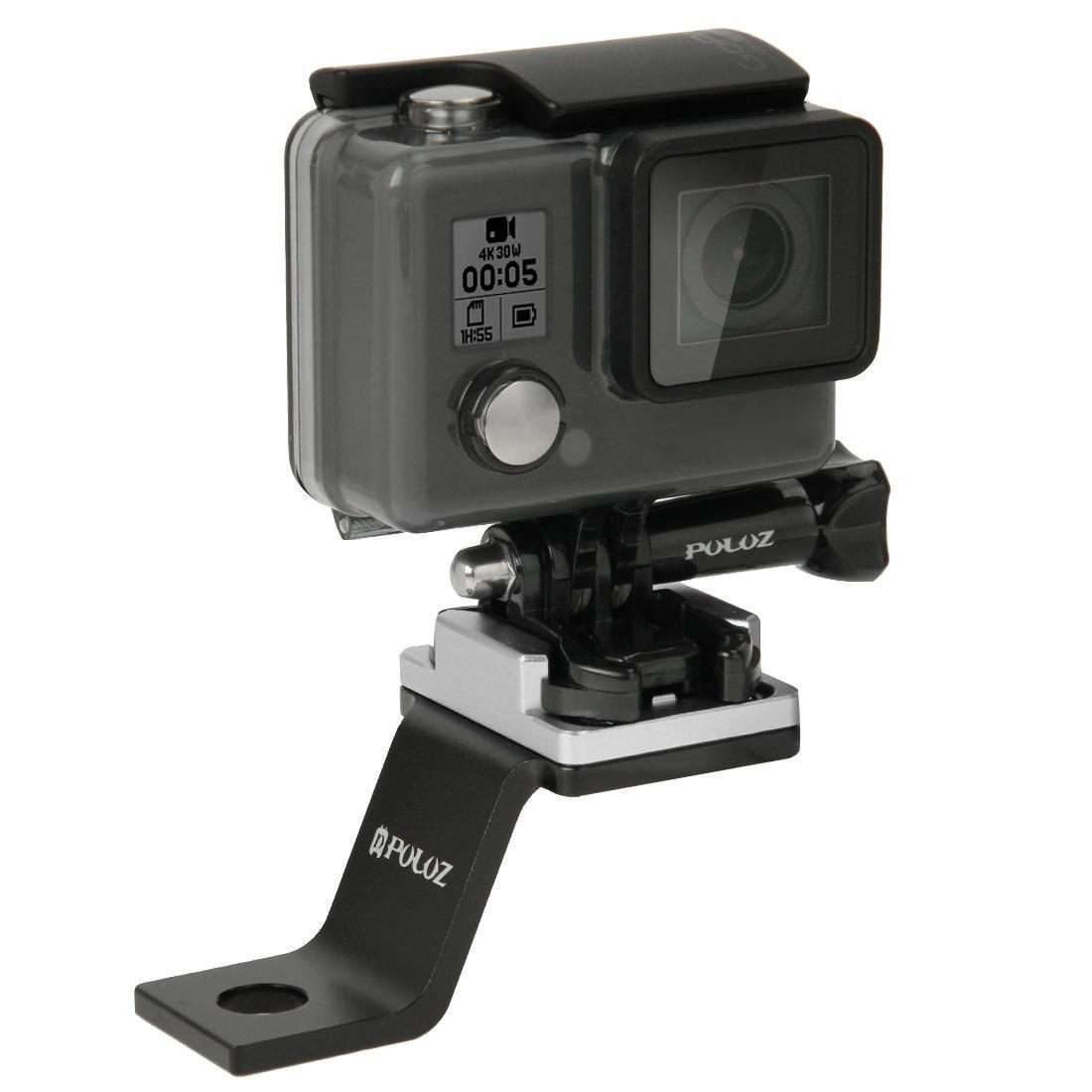 PULUZ Fixed Metal Motorcycle Holder Mount for GoPro, Insta360, DJI and Other Action C ... (Silver)