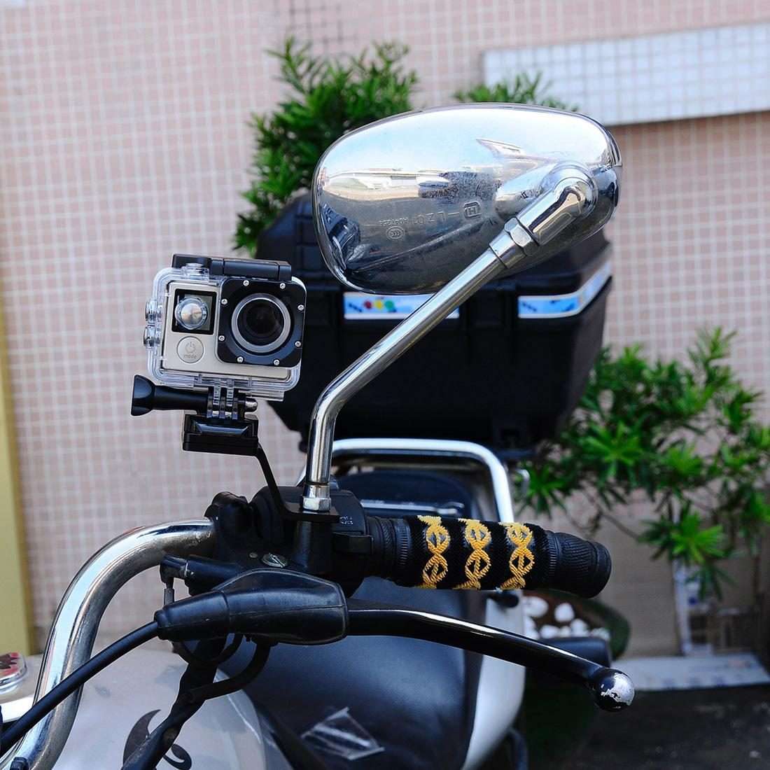 PULUZ Fixed Metal Motorcycle Holder Mount for GoPro, Insta360, DJI and Other Action C ... (Silver)