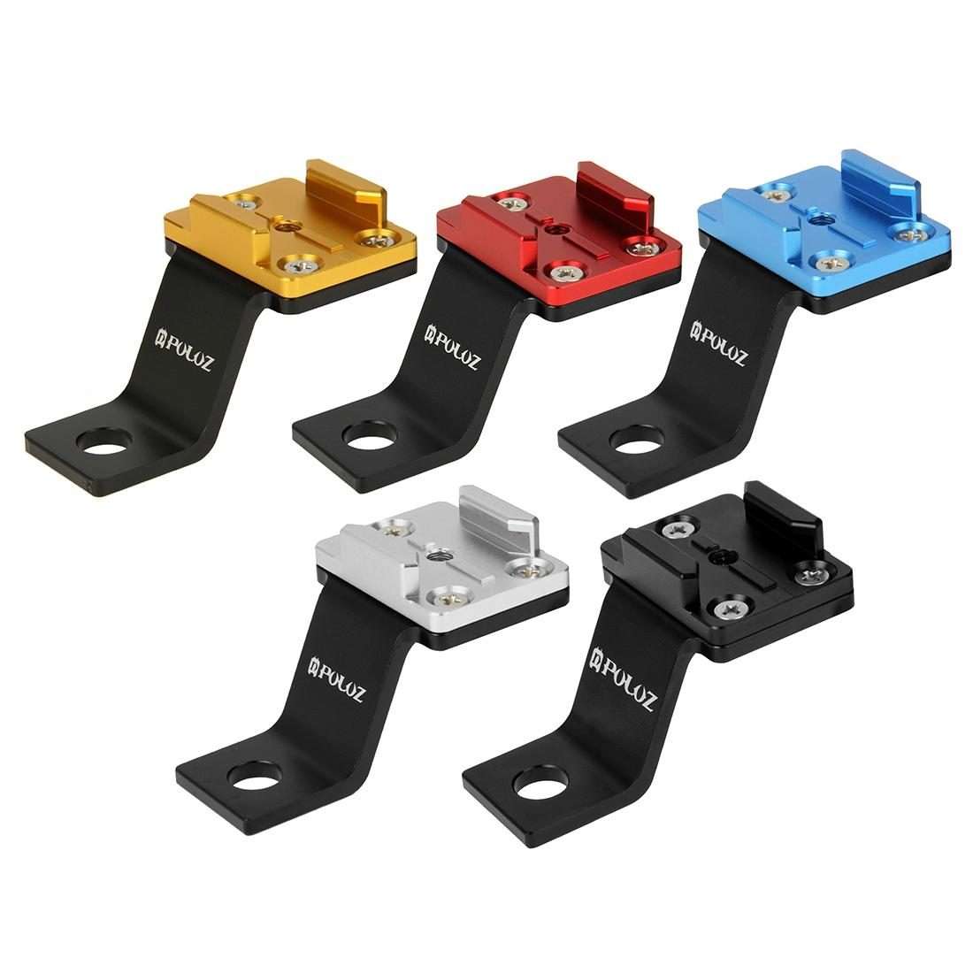 PULUZ Fixed Metal Motorcycle Holder Mount for GoPro, Insta360, DJI and Other Action C ... (Silver)