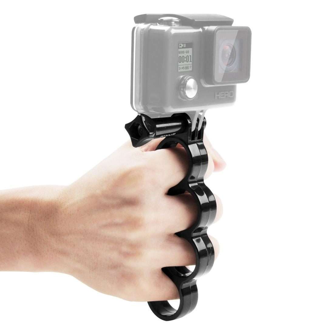 PULUZ Handheld Plastic Knuckles Fingers Grip Ring Monopod Tripod Mount with Thumb Scre ... (Black)