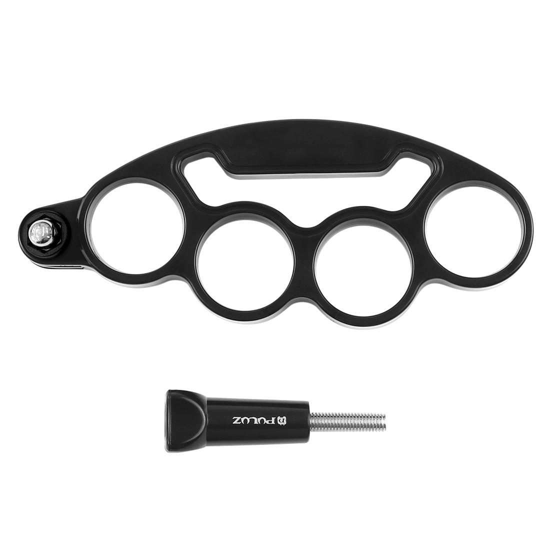 PULUZ Handheld Plastic Knuckles Fingers Grip Ring Monopod Tripod Mount with Thumb Scre ... (Black)