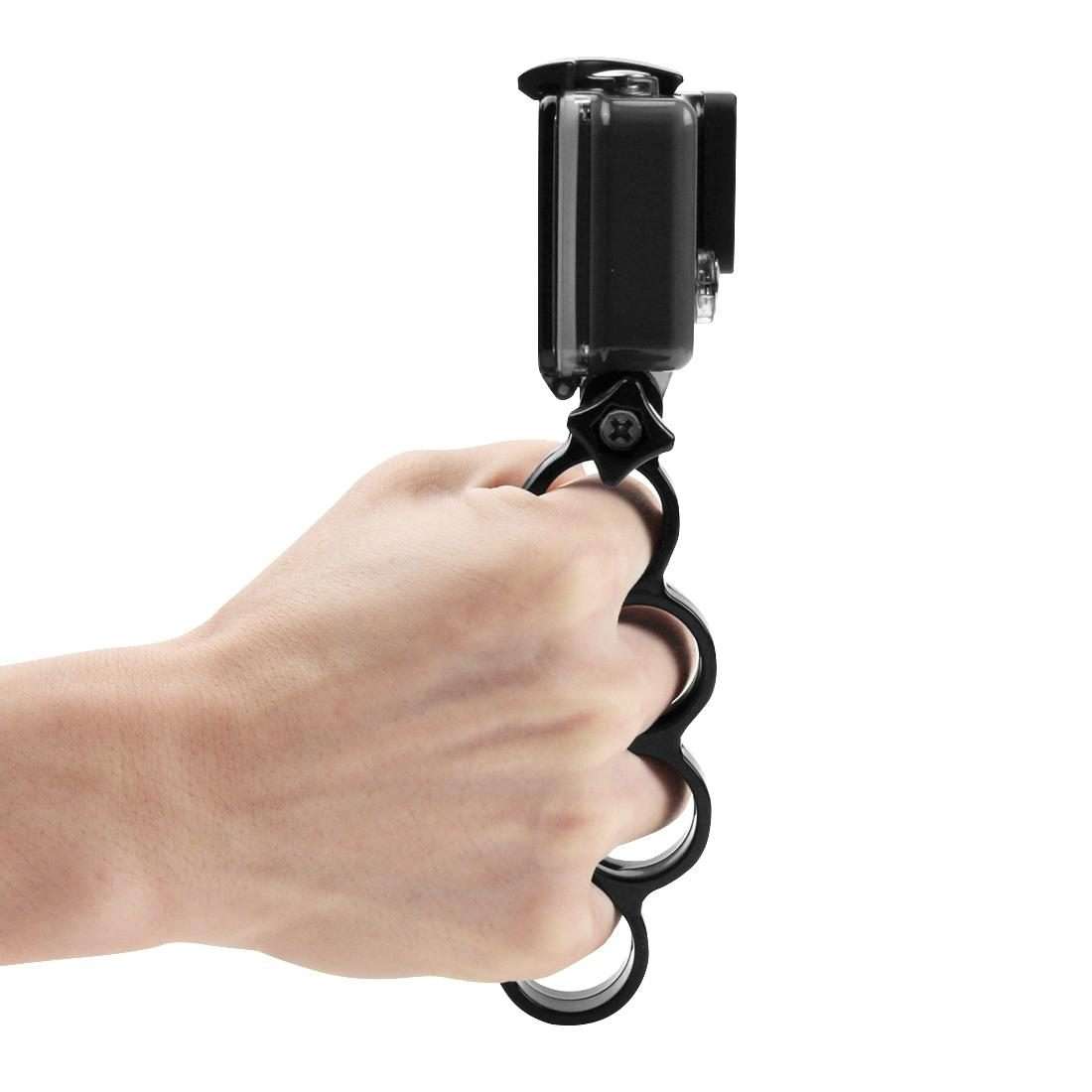 PULUZ Handheld Plastic Knuckles Fingers Grip Ring Monopod Tripod Mount with Thumb Scre ... (Black)