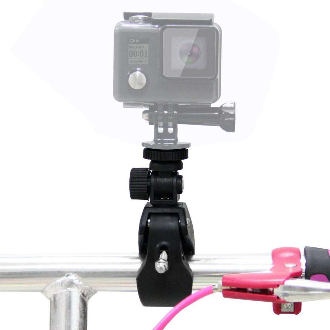 PULUZ Motorcycle Bicycle Handlebar Holder with Tripod Mount & Screw for GoPro, Insta36 ... (Black)