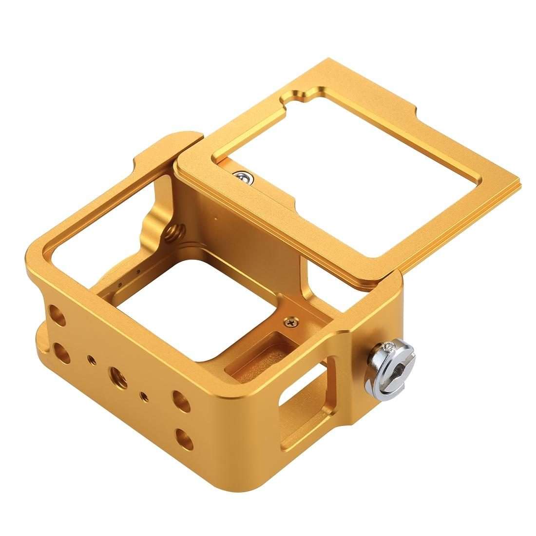PULUZ Housing Shell CNC Aluminum Alloy Protective Cage with Insurance Frame & 52mm UV L ... (Gold)