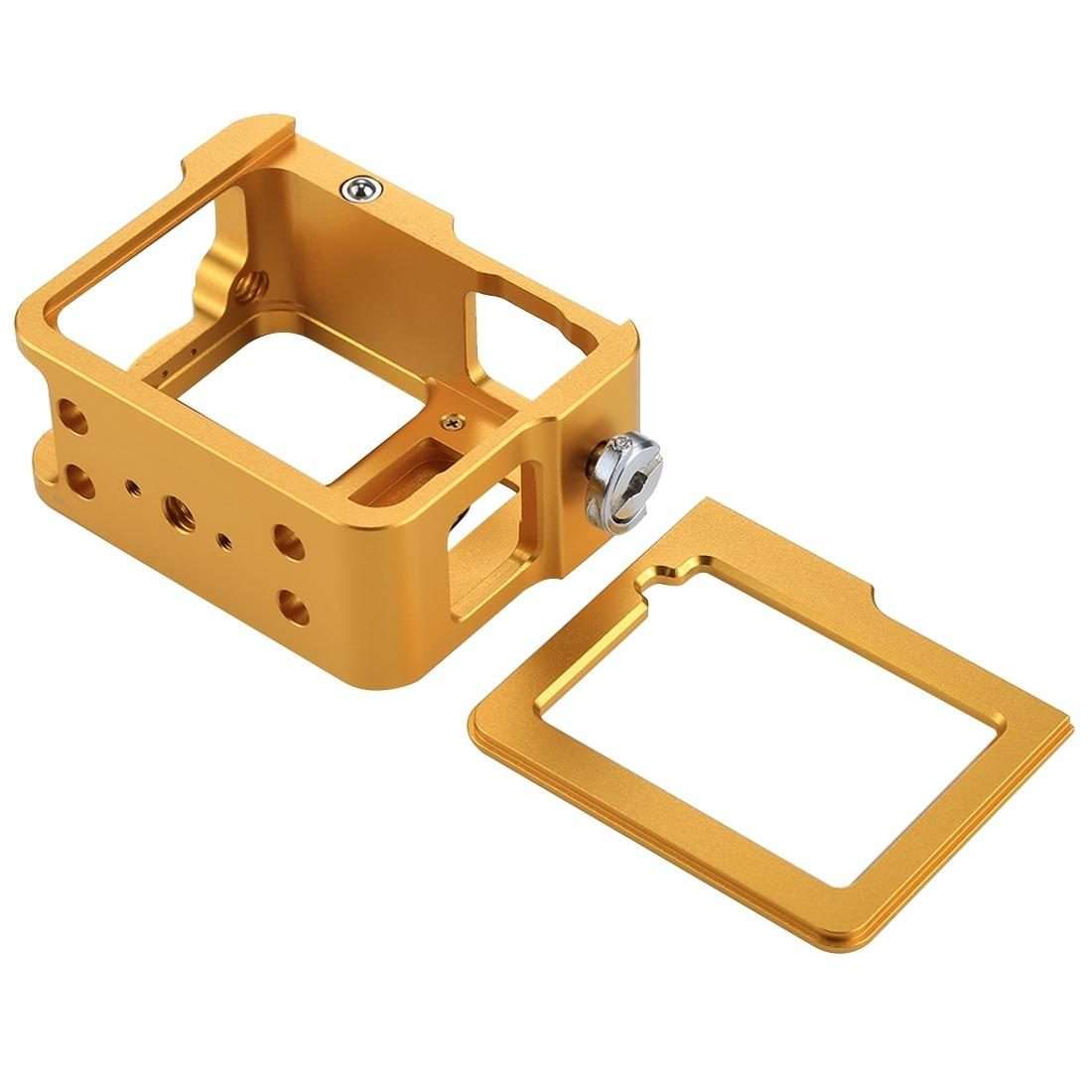 PULUZ Housing Shell CNC Aluminum Alloy Protective Cage with Insurance Frame & 52mm UV L ... (Gold)
