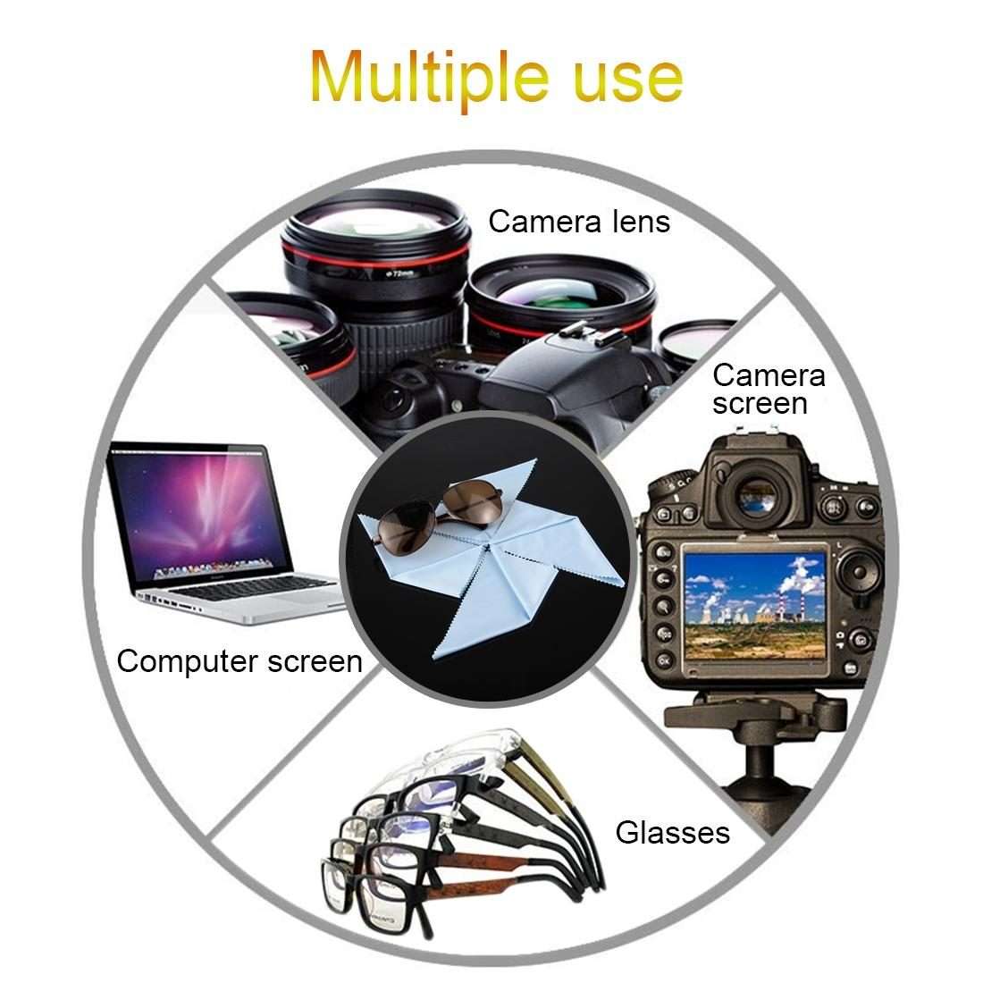 10 PCS PULUZ Soft Cleaning ClothGoPro, Insta360, DJI and Other Action Cameras LCD Screen, Tablet P