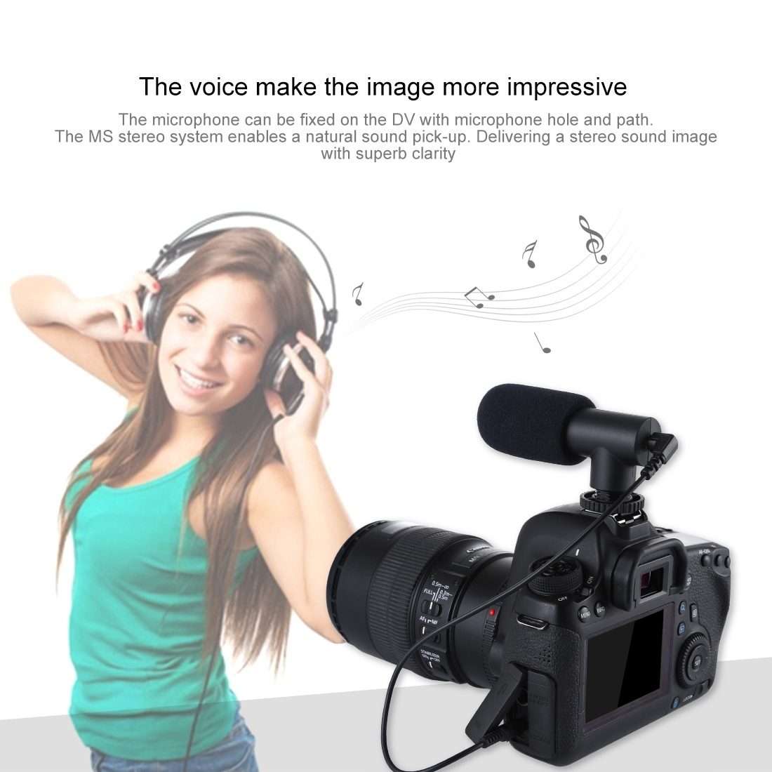 PULUZ 3.5mm Audio Stereo Recording Vlogging Professional Interview Microphone for DSLR & DV Camcor