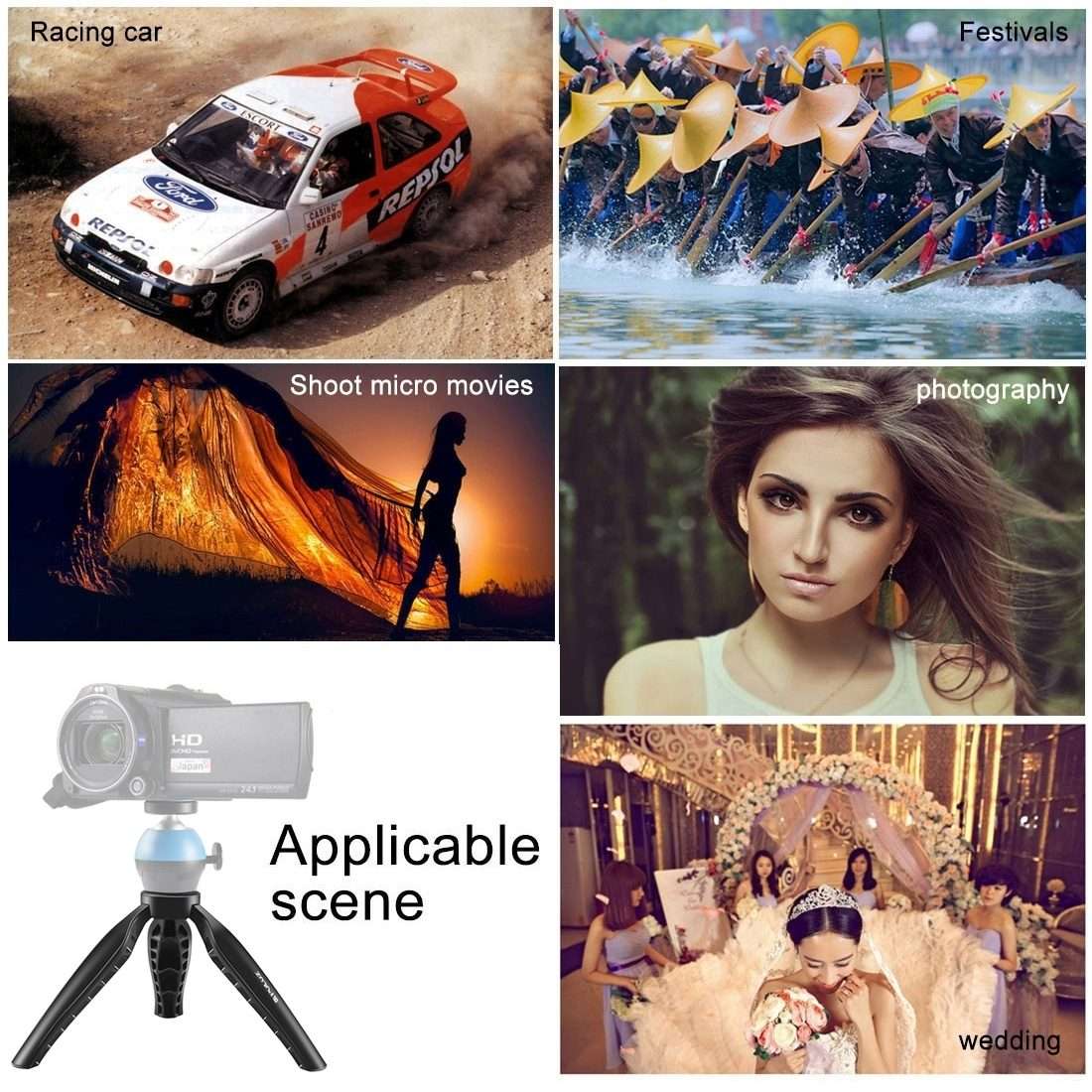 PULUZ Simple Mini ABS Desktop Tripod Mount with 1/4 inch Screw for DSLR & Digital Came ... (Black)