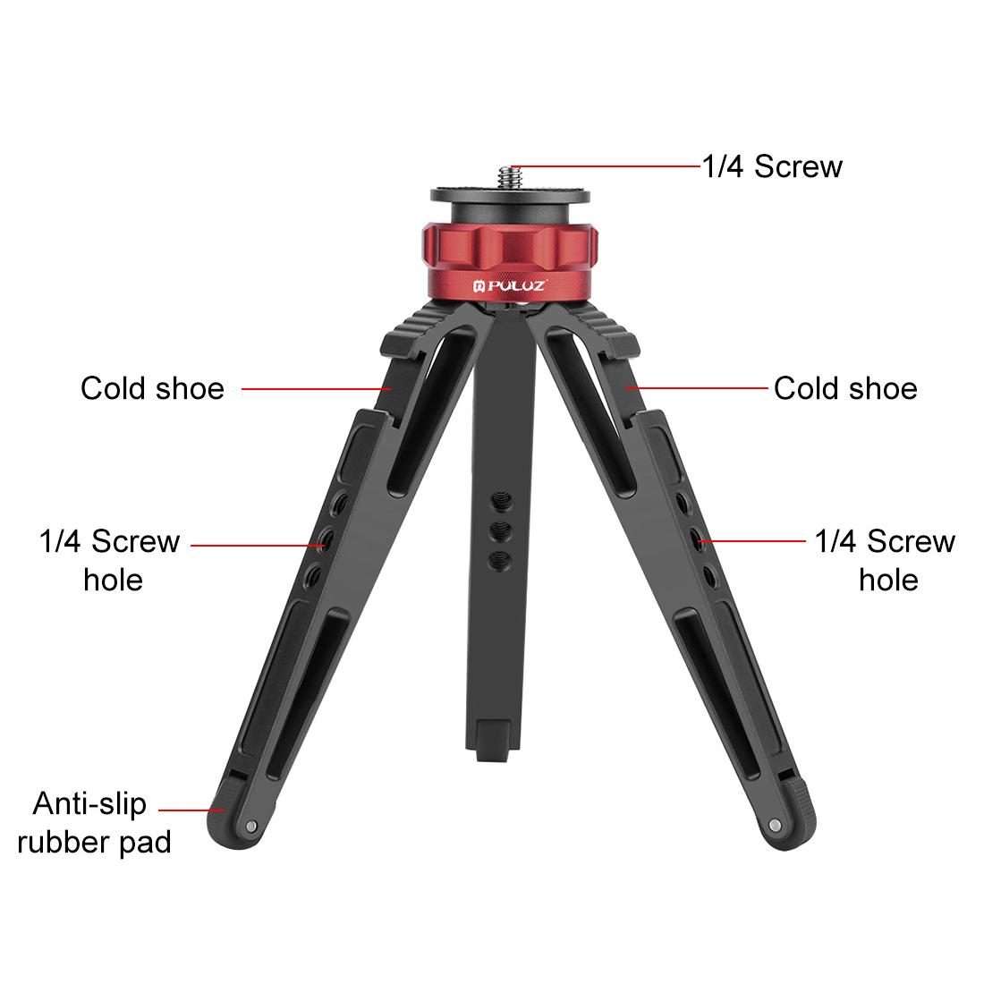 PULUZ Desktop Vlogging Live Tripod Holder with Cold Shoe Bases for DSLR & Digital Cameras, Adjusta