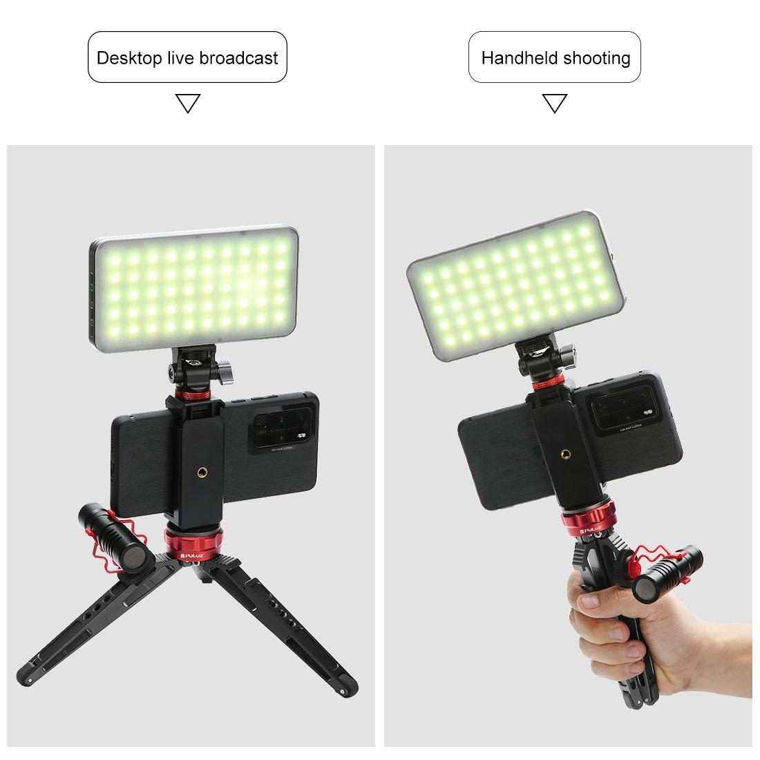 PULUZ Desktop Vlogging Live Tripod Holder with Cold Shoe Bases for DSLR & Digital Cameras, Adjusta