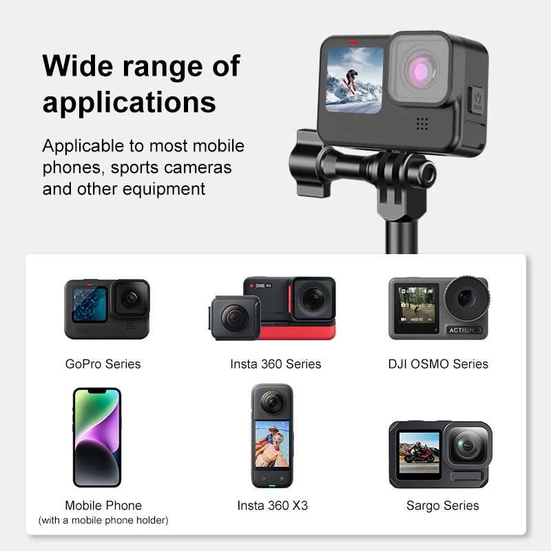 PULUZ Motorcycle Rearview Medium Clamp CNC Metal Magic Arm Rod Mount