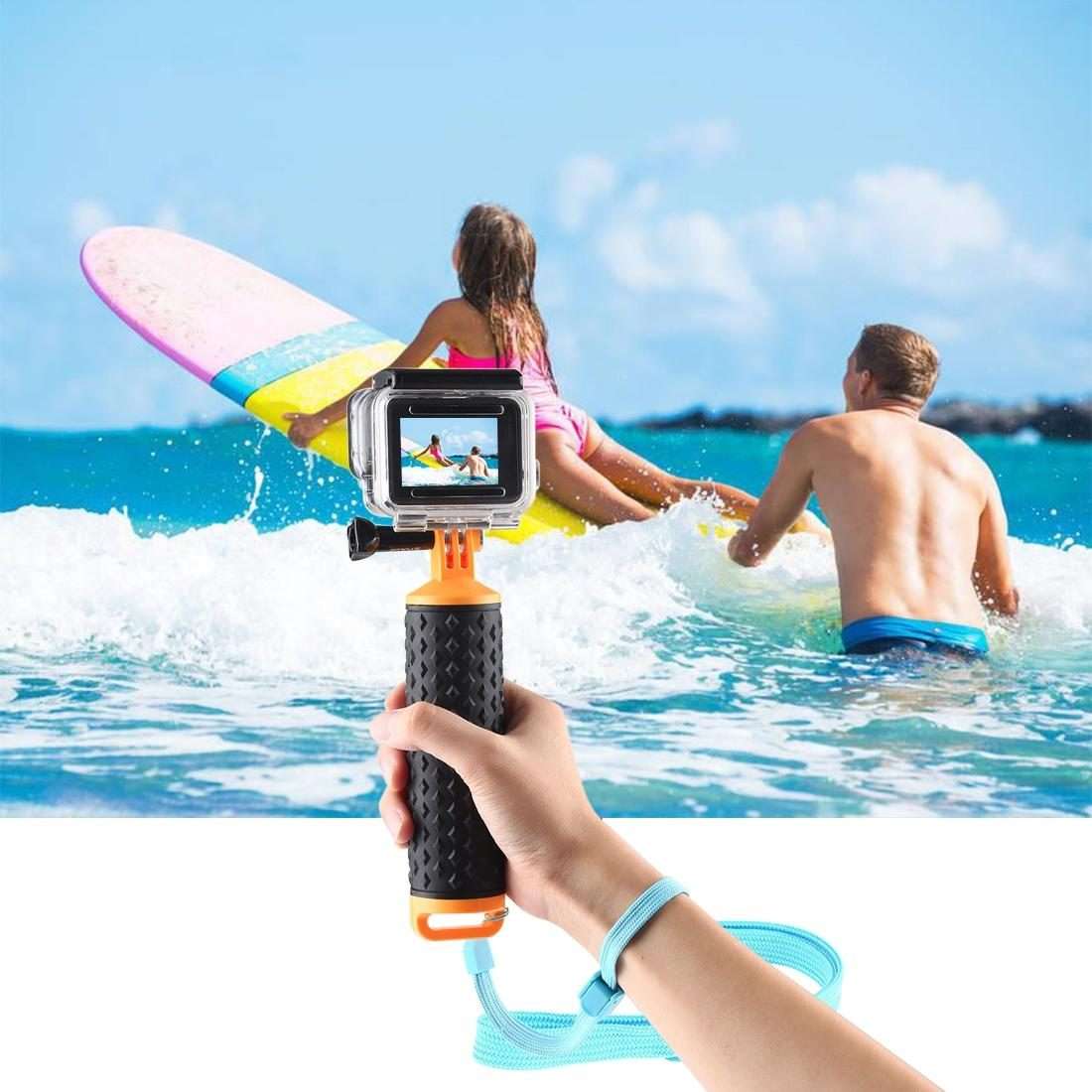 PULUZ Floating Handle Hand Grip Buoyancy Rods with Strap for GoPro HERO10 Black / HER ... (Orange)