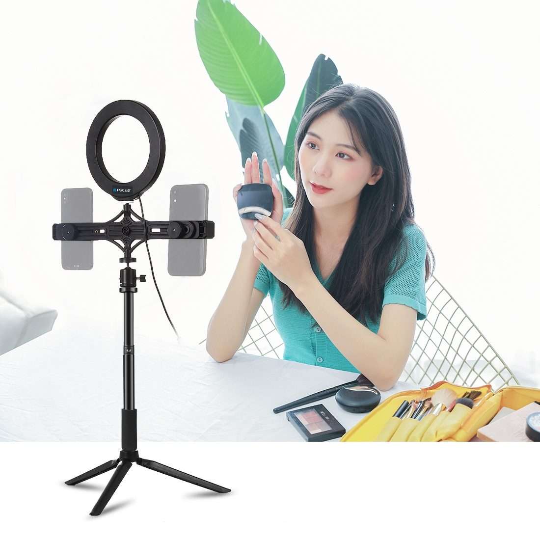 PULUZ Handheld Adjustable Aluminum Alloy Tripod Mount Monopod Extension Central Shaft Rod