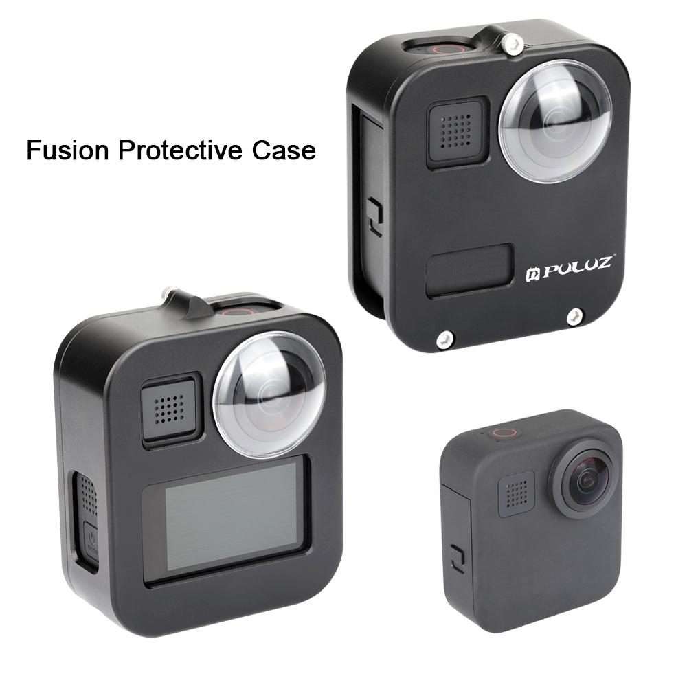 PULUZ Housing Shell CNC Aluminum Alloy Protective Cage for GoPro Max(Black)