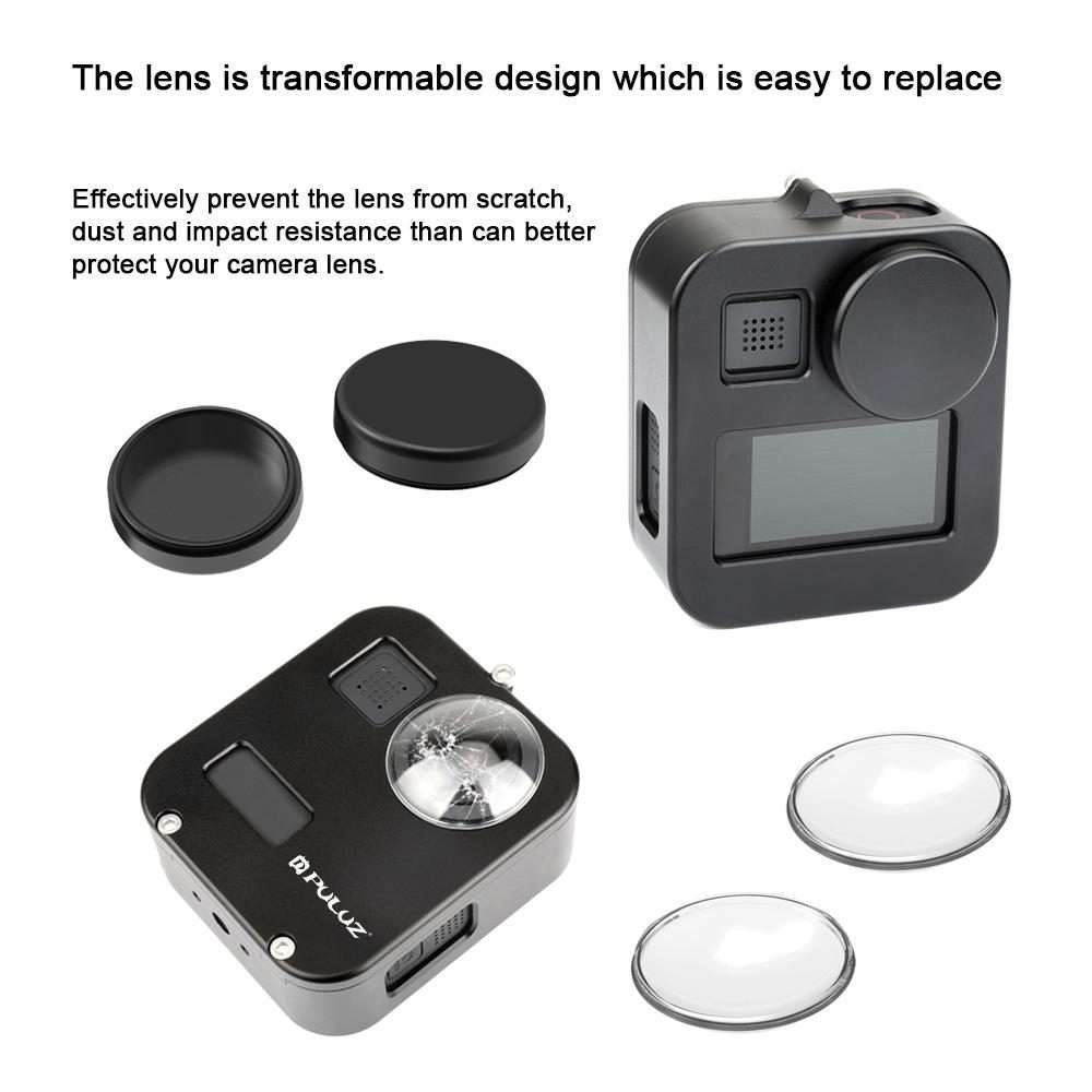 PULUZ Housing Shell CNC Aluminum Alloy Protective Cage for GoPro Max(Black)