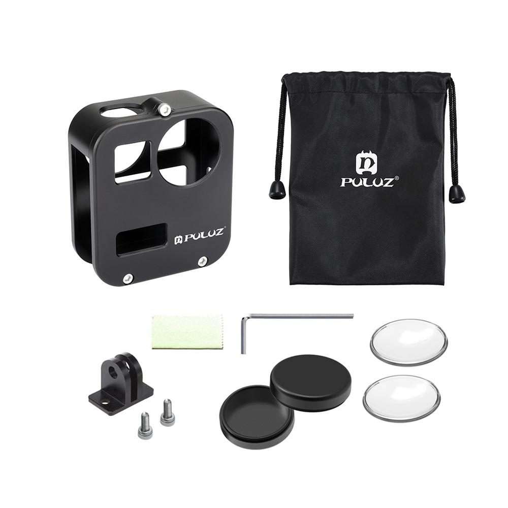 PULUZ Housing Shell CNC Aluminum Alloy Protective Cage for GoPro Max(Black)