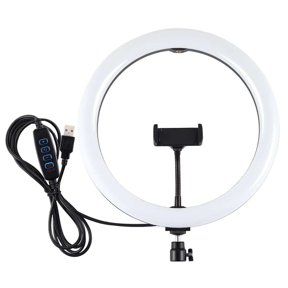 PULUZ 11.8 inch 30cm USB 3 Modes Dimmable Dual Color Temperature LED Curved Diffuse Li ... (Black)