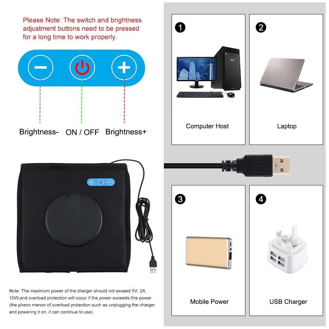 PULUZ 25cm Folding Portable Ring Light Photo Lighting Studio Shooting Tent Box with 12 ... (Black)