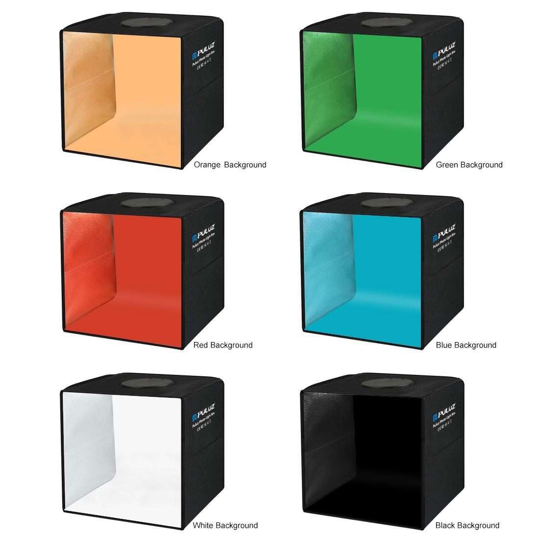 PULUZ 30cm Folding Ring Light Photo Lighting Studio Shooting Tent Box Kit with 6 Color ... (Black)