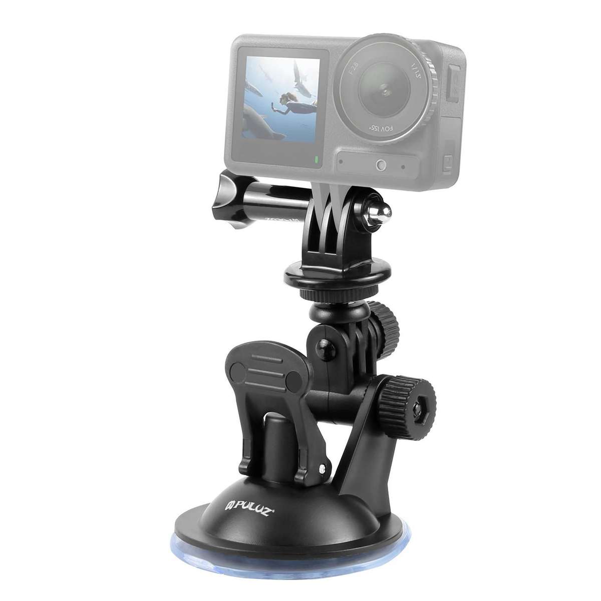 PULUZ Car Suction Cup Mount with Screw & Tripod Mount Adapter & Storage Bag for GoPro, Insta360, D