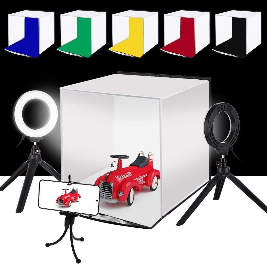 PULUZ 30cm Folding Portable Ring Light Photo Lighting Studio Shooting Tent Box Kit with 6 Colors B