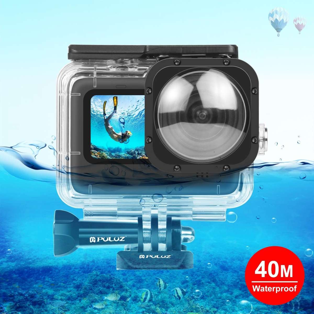 PULUZ 40m Waterproof Housing Protective Case with Buckle Basic Mount & Screw for ... (Transparent)