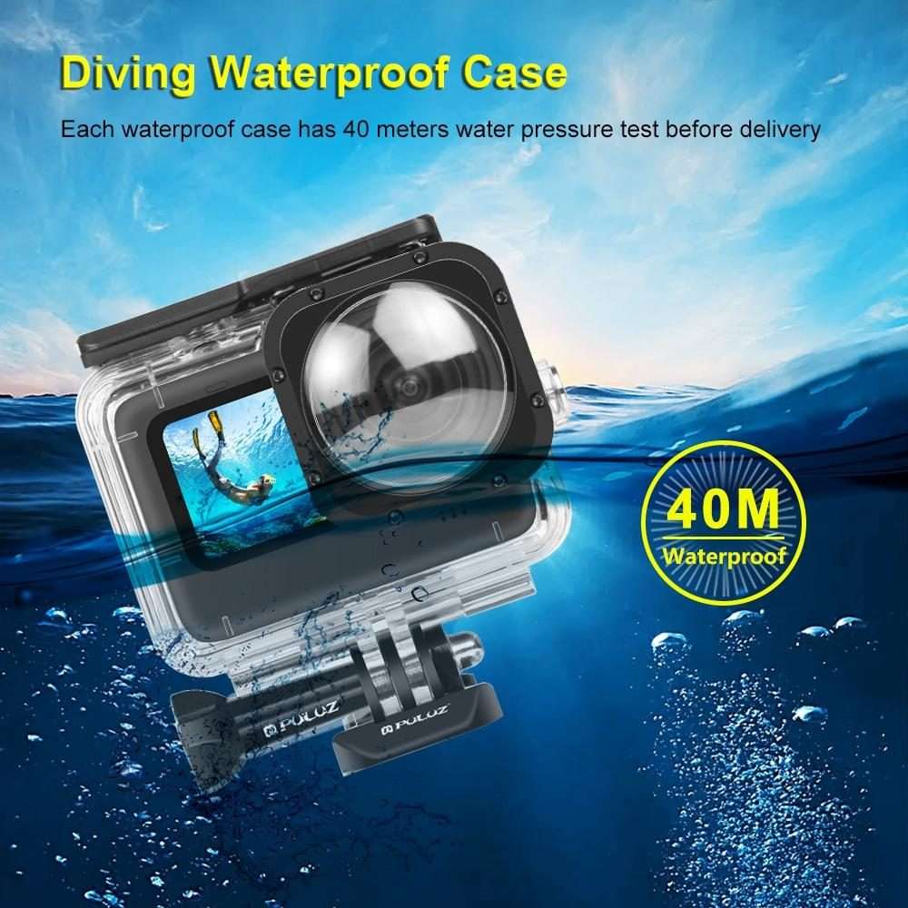 PULUZ 40m Waterproof Housing Protective Case with Buckle Basic Mount & Screw for ... (Transparent)
