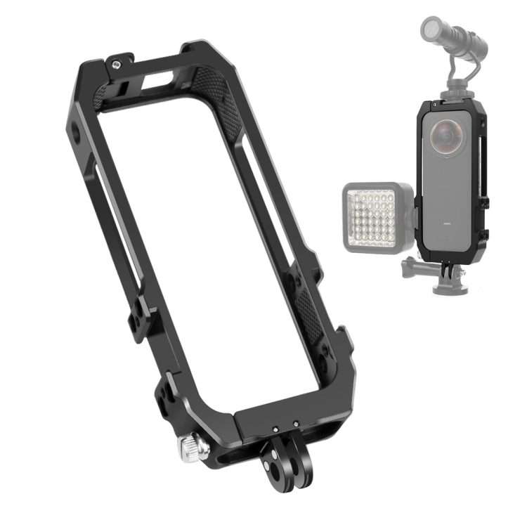 PULUZ Protective Cage Rig Housing Frame with Cold Shoe Mounts & Magnetic Folding Tripo ... (Black)