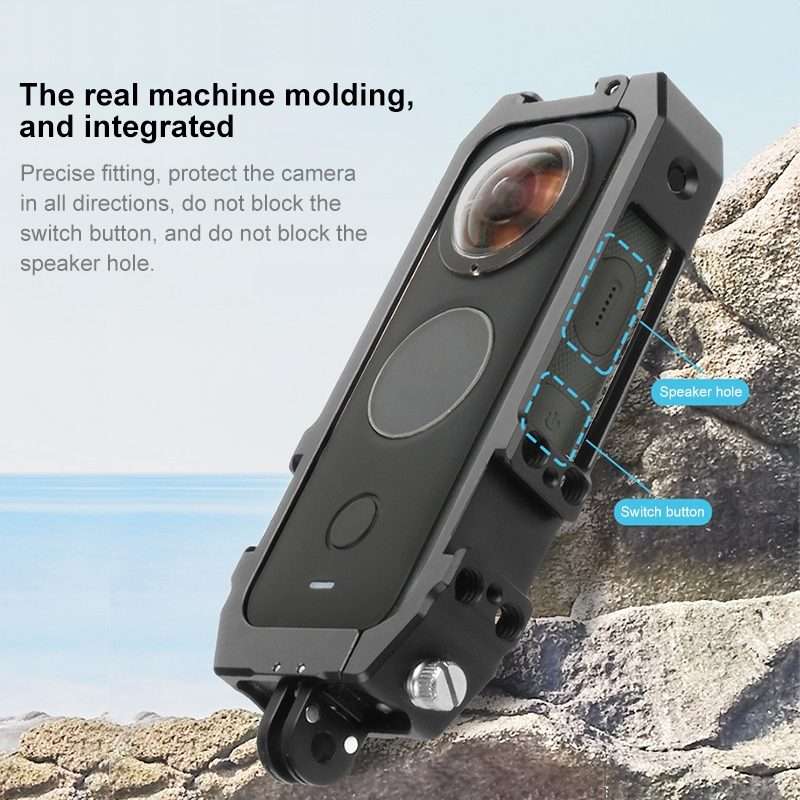 PULUZ Protective Cage Rig Housing Frame with Cold Shoe Mounts & Magnetic Folding Tripo ... (Black)