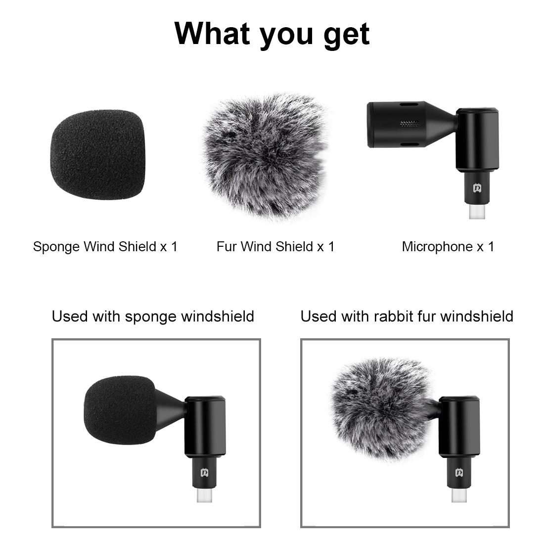 PULUZ USB-C / Type-C Jack Mobile Phone Omnidirectional Condenser Adjustable Microphone ... (Black)
